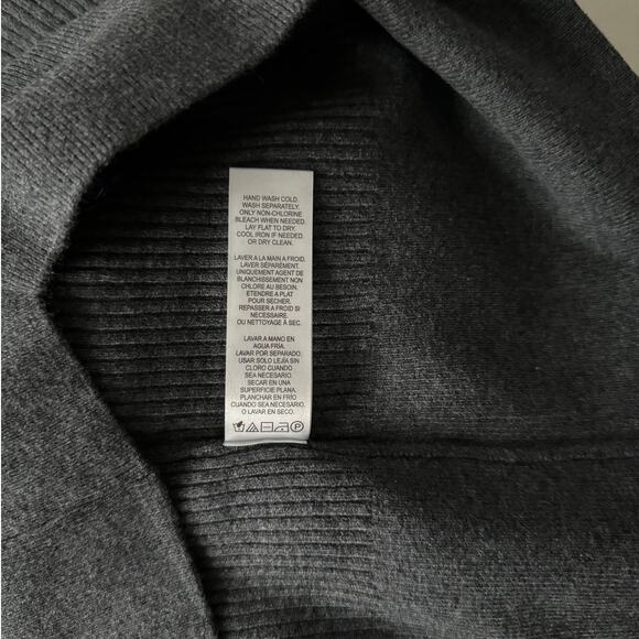 New Splendid Rumi Rib Knit Cotton Sweater in Heather Charcoal Women's Size L - Picture 7 of 9